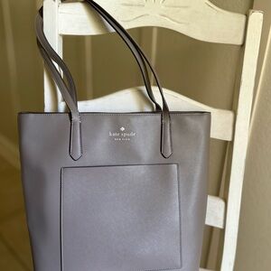 Kate Spade Gray Structured Tote Bag